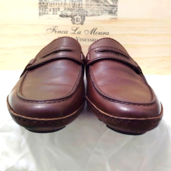 Valentino Garavani Shoes Italian Leather Loafers Brown With Dust Bag US 8 EU 41 - Picture 10 of 16